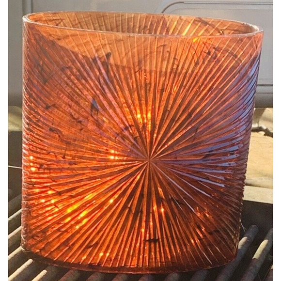 MCM Faux Tortoise Amber Lucite Waste Basket Swirl Translucent Amazing Design GUC - Picture 10 of 16